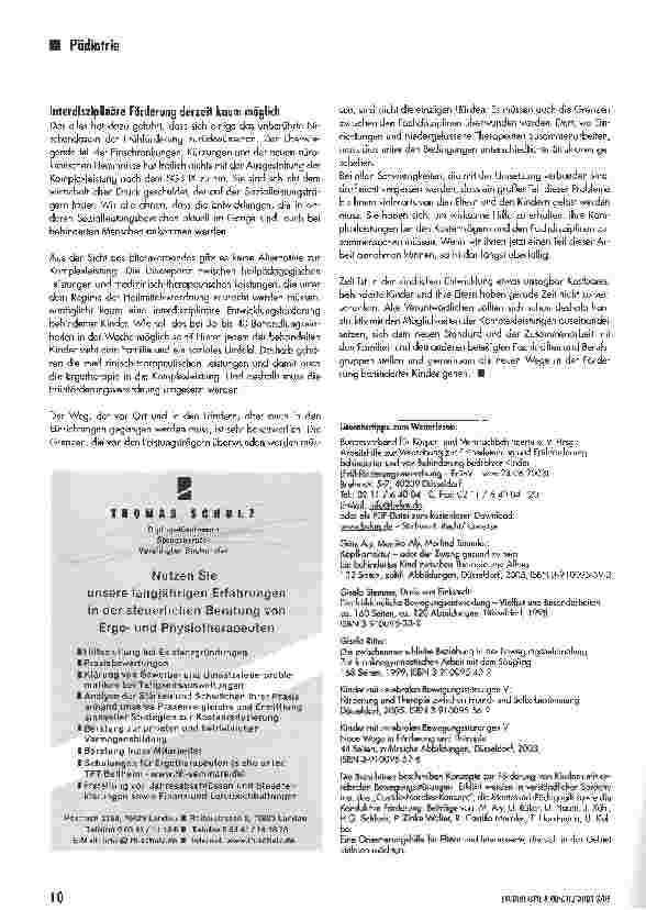 Vorschauseite 5: Komplexleistung Frühförderung nach dem SGB IXVortrag auf dem 50. Ergotherapiekongress vom 26. -29. 05. 2005 in Köln