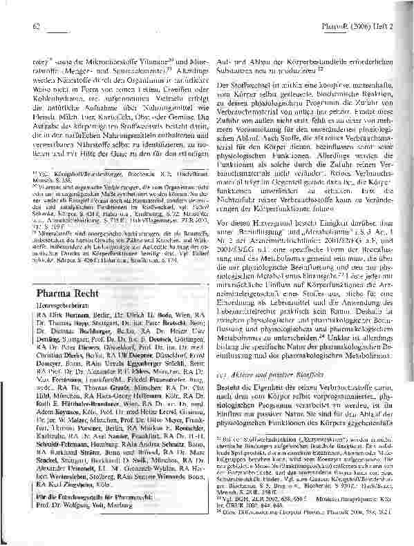 Vorschauseite 5: Physiologische, pharmakologische und toxikologische Wirkung- Ein Beitrag zur Abgrenzung von Lebensmitteln, Arzneimitteln und gefährlichen Stoffen - (Teil 1)