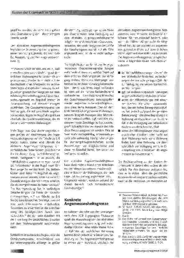 Vorschauseite 2: Kosten der Unterkunft im SGB II und SGB XII