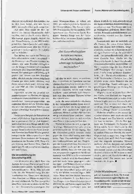 Vorschauseite 2: Die Jungs haben aufgegebenFrauen in der Gesundheitspolitik