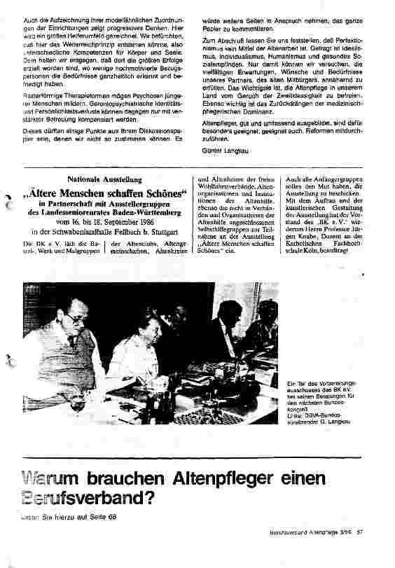 Vorschauseite 4: Die Verbesserung der Altenpflege/Altenhilfe