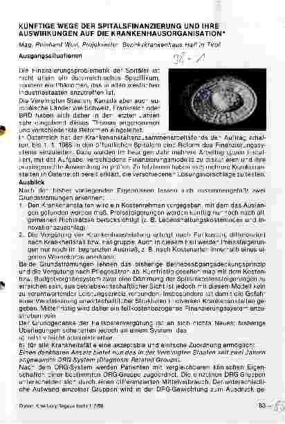 Vorschauseite 1: Künftige Wege der Spitalsfinanzierung und ihre Auswirkungen auf die Krankenhausorganisation