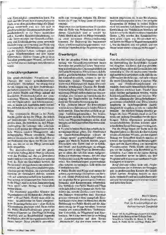 Vorschauseite 2: Pflege und Public Health Profession, Beruf oder Berufung?