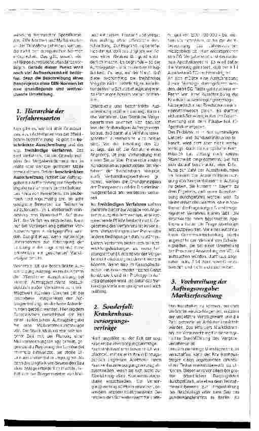 Vorschauseite 2: Die Vergabe von Bau-, Einkaufsund Dienstleistungsafträgen durch Krankenhäuser - Teil II