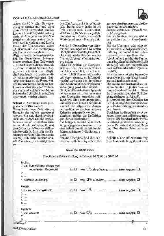 Vorschauseite 3: Die praktische Umsetzung der pflegerischen Qualitätssicherung im Universitätsklinikum Heidelberg