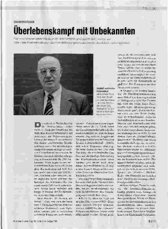 Vorschauseite 1: KRANKENHÄUSER - Überlebenskampf mit Unbekannten