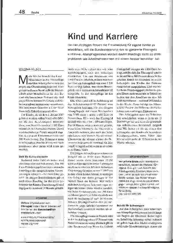 Vorschauseite 1: Kind und Karriere