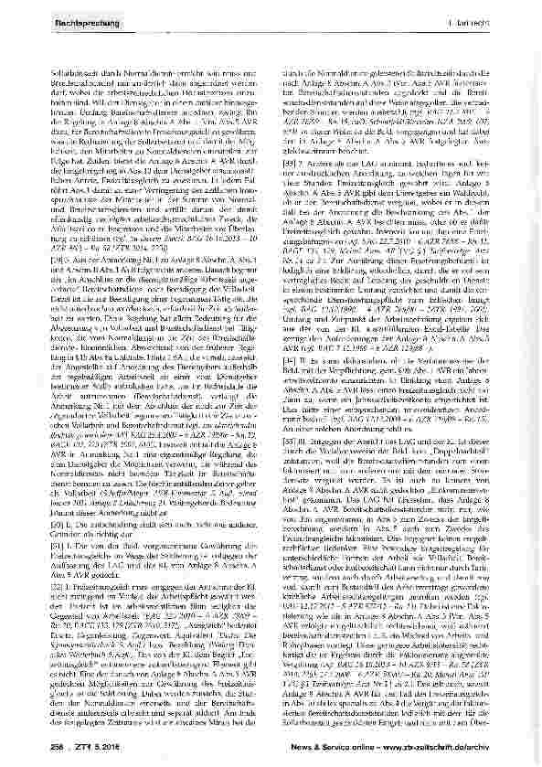 Vorschauseite 4: Freizeitausgleich für Bereitschaftsdienst (AVR)