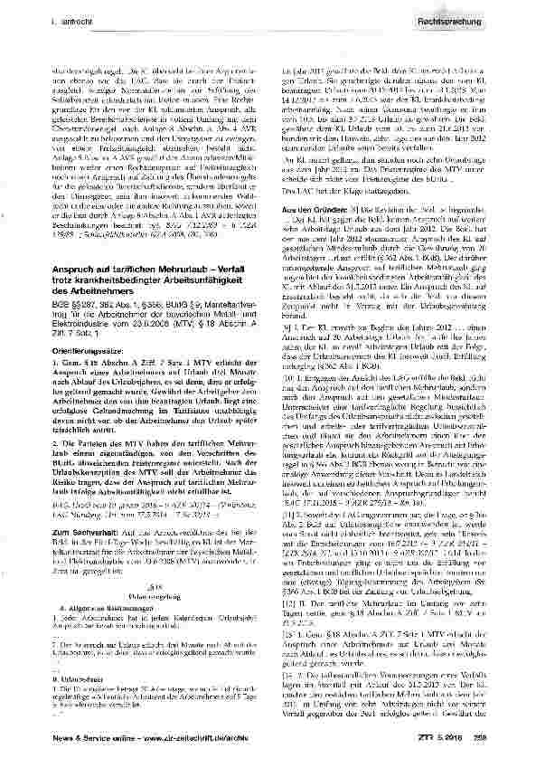 Vorschauseite 5: Freizeitausgleich für Bereitschaftsdienst (AVR)