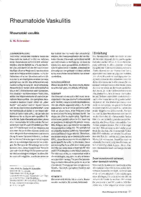 Vorschauseite 1: Rheumatoide Vaskulitis