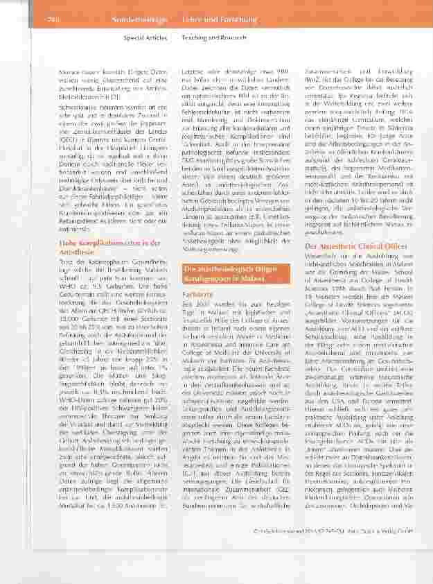 Vorschauseite 4: Der malawische Bachelorstudiengang in Anästhesie und Intensivmedizin