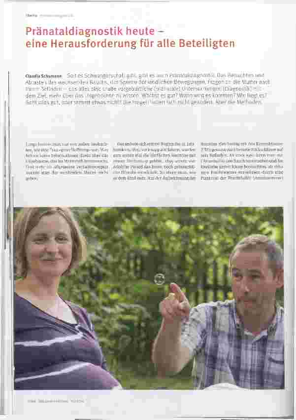Vorschauseite 1: Pränataldiagnostik heute - eine Herausforderung für alle Beteiligten