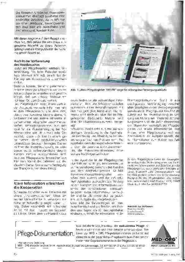 Vorschauseite 2: Informationen aus der Kitteltasche: Mein Pflegebegleiter 1995/96