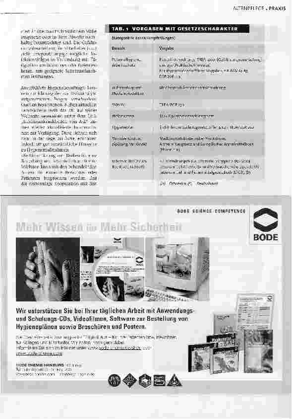 Vorschauseite 1: Arbeitsschutz in HeimenGestaltung von Hygieneplänen
