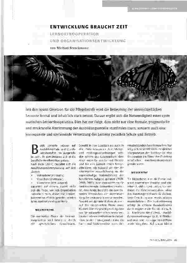 Vorschauseite 1: ENTWICKLUNG BRAUCHT ZEIT