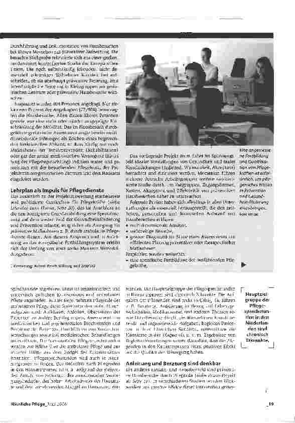 Vorschauseite 4: Ein der Pflege entzogenes Einsatzfeld neu besetzen