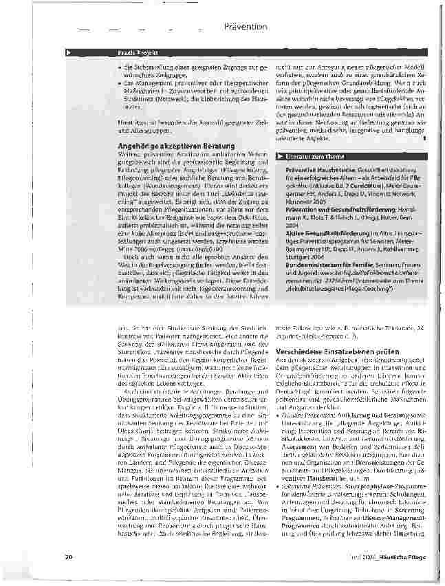 Vorschauseite 5: Ein der Pflege entzogenes Einsatzfeld neu besetzen