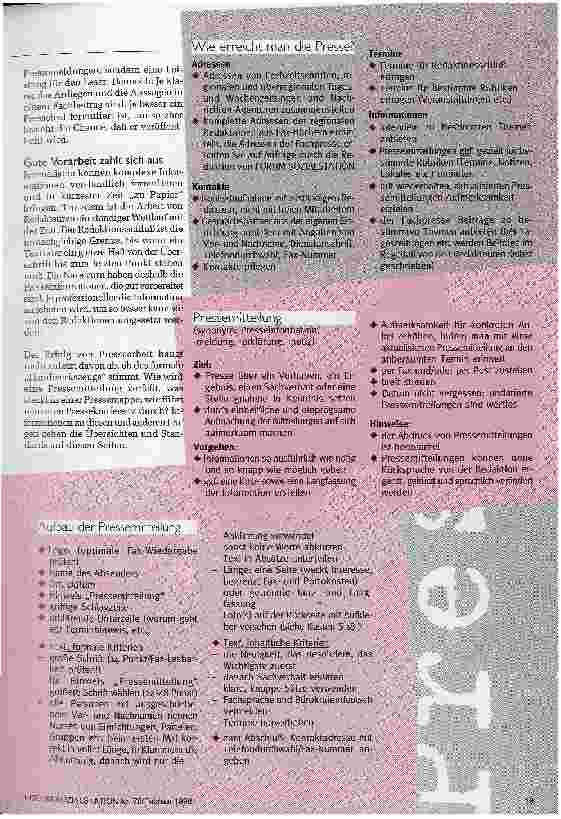 Vorschauseite 2: Gekonnt informieren: Pressearbeit Handwerkszeug zum Umgang mit Worten und Bildern