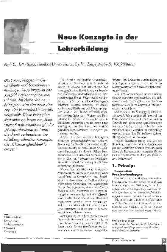 Vorschauseite 1: Neue Konzepte in der Lehrerbildung