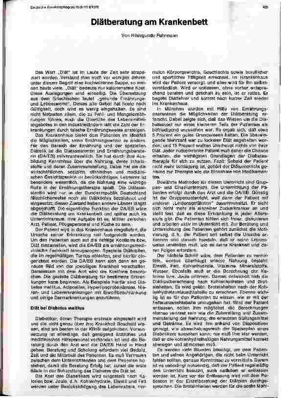 Vorschauseite 1: Diätberatung am Krankenbett