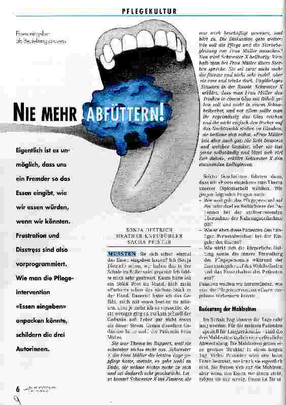 Vorschauseite 1: Nie mehr abfüttern! Essen eingeben als Beziehungsprozeß