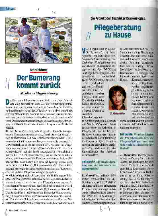 Vorschauseite 1: Pflegeberatung zu Hause Ein Projekt der Techniker Krankenkasse