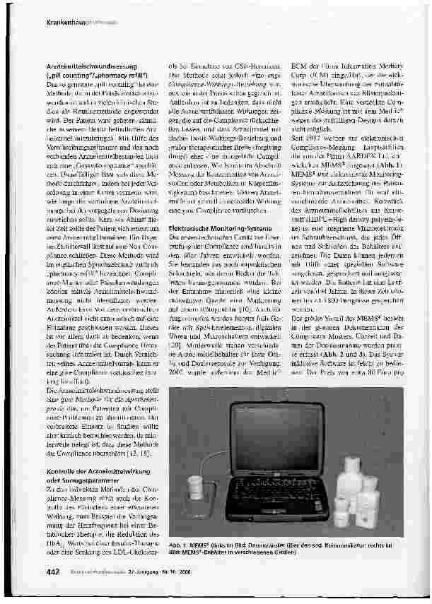 Vorschauseite 4: Medication Event Monitoring Systems (MEMS®) in der Compliance-Messung