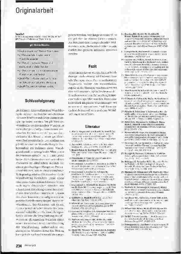 Vorschauseite 5: Reduktion des pH-Wertesim Ulcus cruris durch Cadesorb