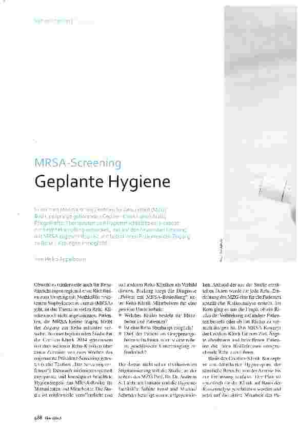 Vorschauseite 1: Geplante Hygiene