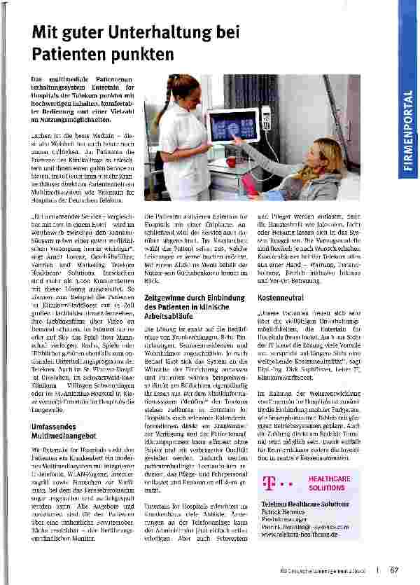 Vorschauseite 1: Mit guter Unterhaltung bei Patienten punkten