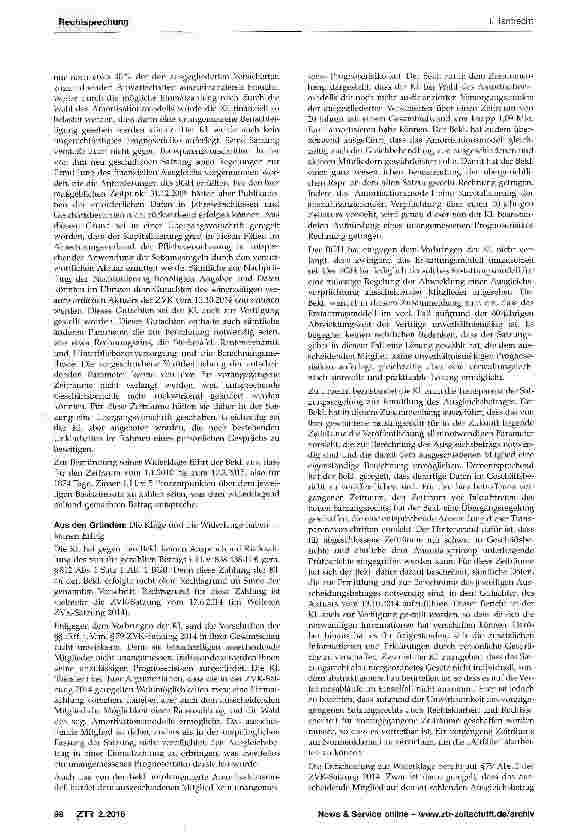 Vorschauseite 2: Ausgleichszahlung bei Ausscheiden aus der Zusatzversorgungskasse BGB §§305ff.; Satzung der ZVK Sachsen-Anhalt F. 2014 §§15ff, 79