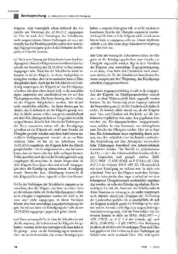 Vorschauseite 4: Zur Wirksamkeit einer ordentlichen Kündigung