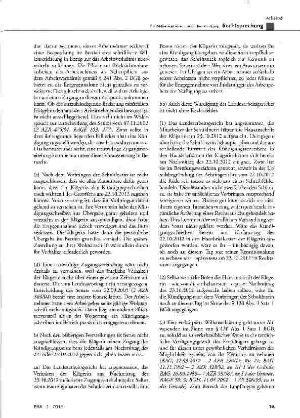 Vorschauseite 5: Zur Wirksamkeit einer ordentlichen Kündigung