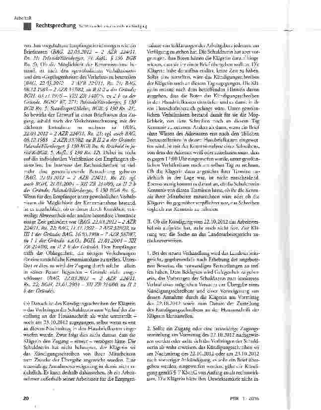 Vorschauseite 6: Zur Wirksamkeit einer ordentlichen Kündigung