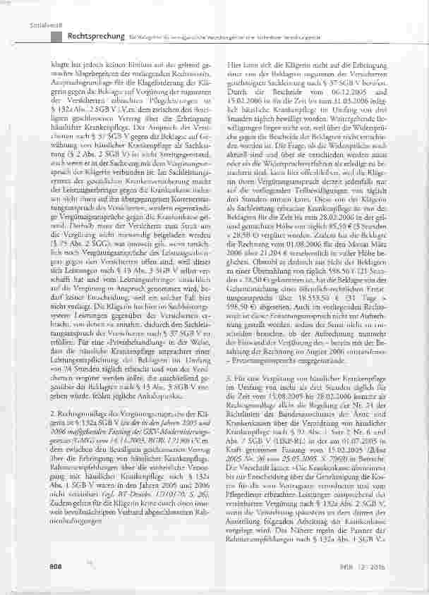 Vorschauseite 4: Zur Vorlagefrist für vertragsärztliche Verordnungen bei einer lückenlosen Verordnungskette