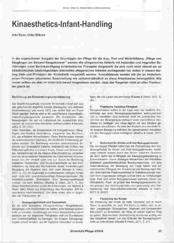 Vorschauseite 1: Kinaesthetics-Infant-Handling