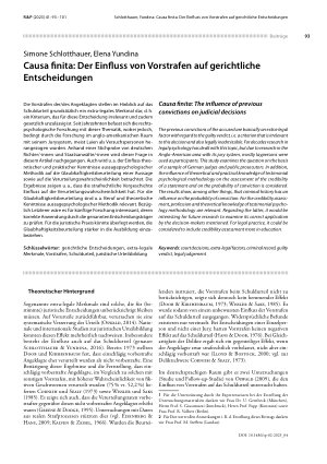 Vorschauseite 1: Causa finita: Der Einfluss von Vorstrafen auf gerichtliche Entscheidungen