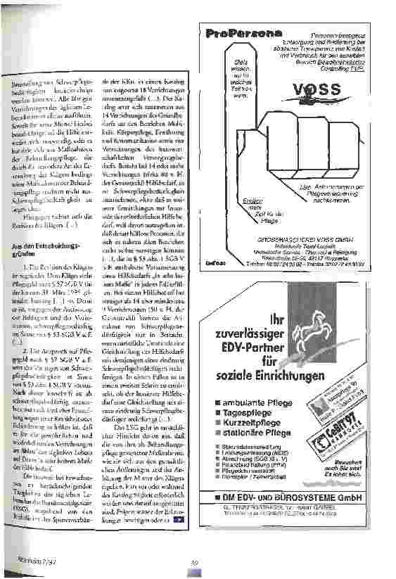 Vorschauseite 2: Das Urteil Einfache Behandlungspflege und Pflegebedürftigkeit