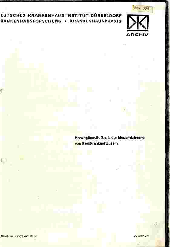 Vorschauseite 1: Konzeptionelle Basis der Modernisierung von Großkrankenhäusern