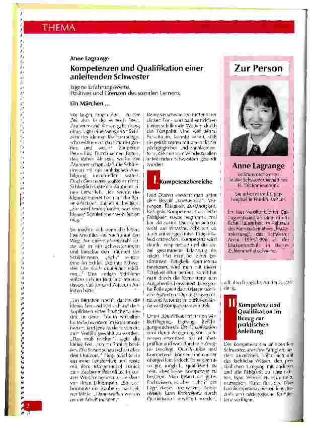 Vorschauseite 1: Kompetenzen und Qualifikation einer anleitenden Schwester