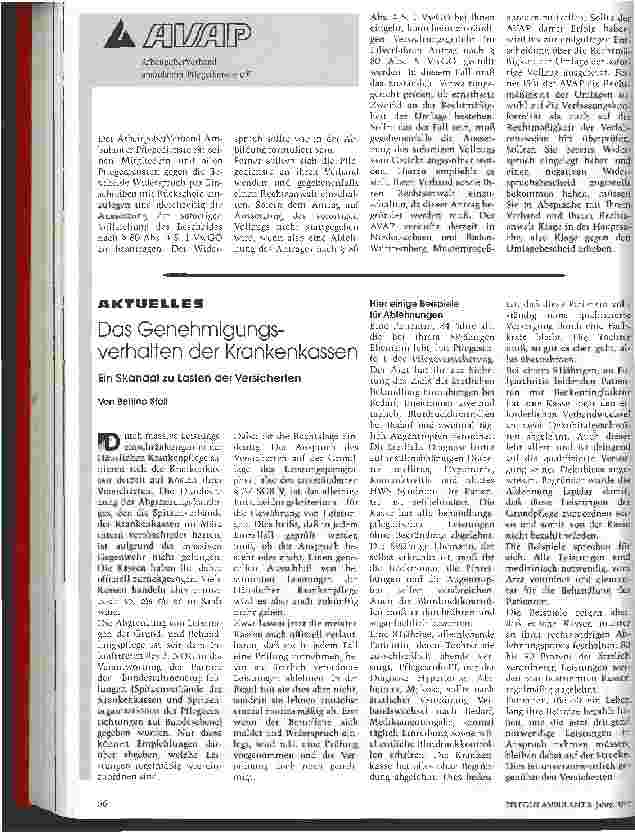 Vorschauseite 1: Das Genehmigungsverhalten der Krankenkassen Ein Skandal zu Lasten der Versicherten