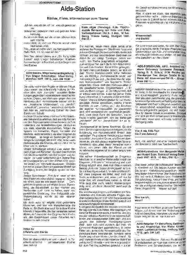 Vorschauseite 1: Aids-Stationen Bücher, Filme, Informationen zum Thema