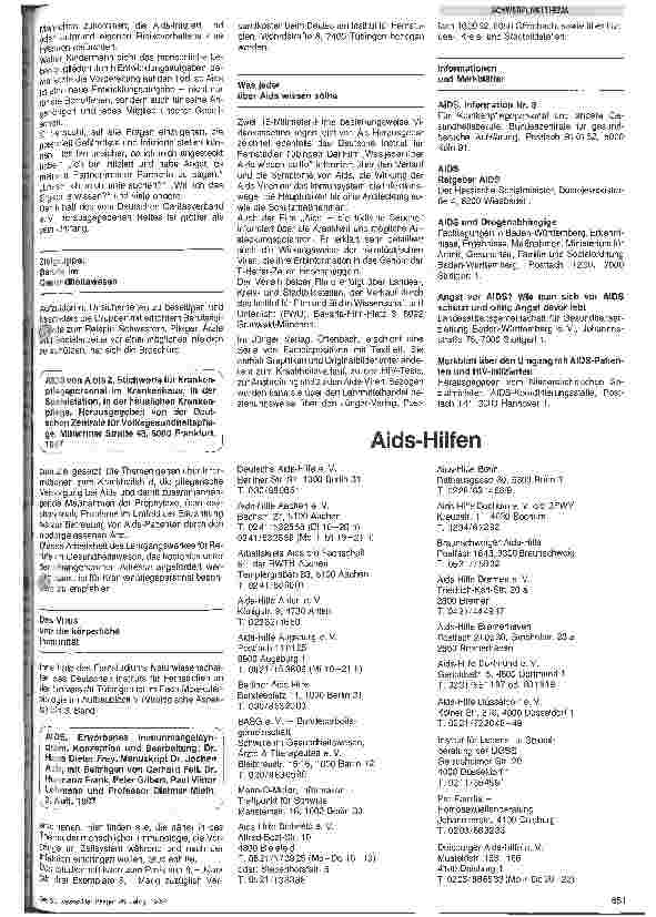 Vorschauseite 2: Aids-Stationen Bücher, Filme, Informationen zum Thema