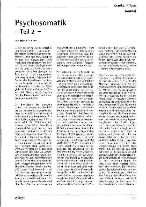 Vorschauseite 1: Psychosomatik Teil 2