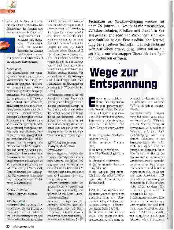 Vorschauseite 1: Wege zur Entspannung