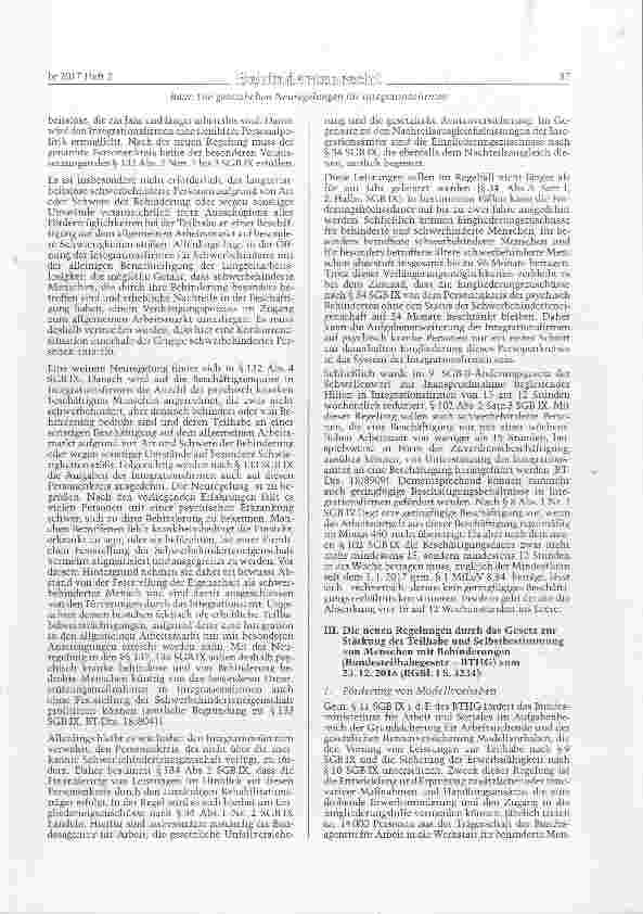 Vorschauseite 2: Gesetzliche Neuregelungen für Integrationsfirmen