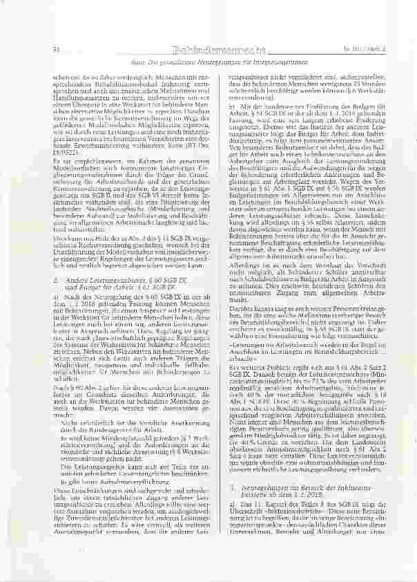 Vorschauseite 3: Gesetzliche Neuregelungen für Integrationsfirmen