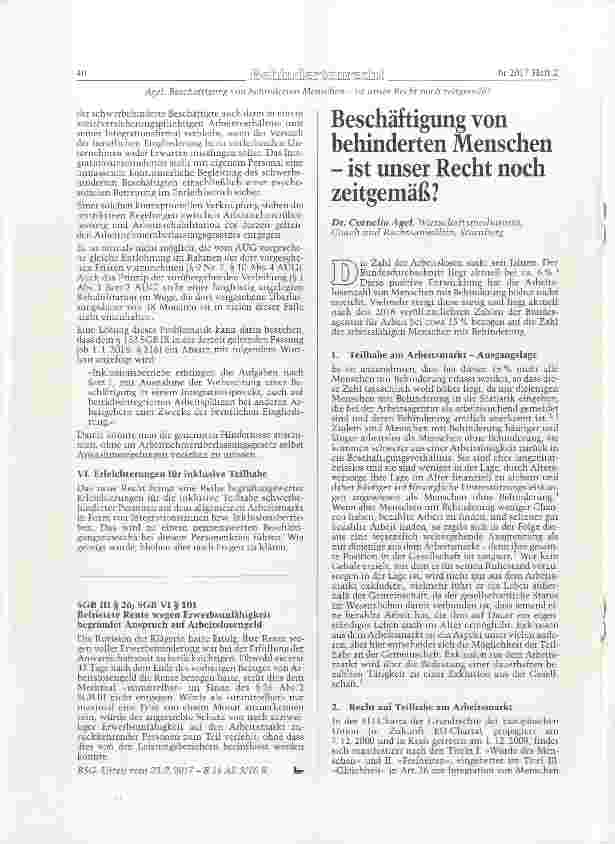 Vorschauseite 5: Gesetzliche Neuregelungen für Integrationsfirmen