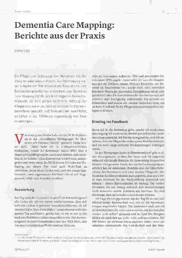 Vorschauseite 1: Dementia Care Mapping: Berichte aus der Praxis