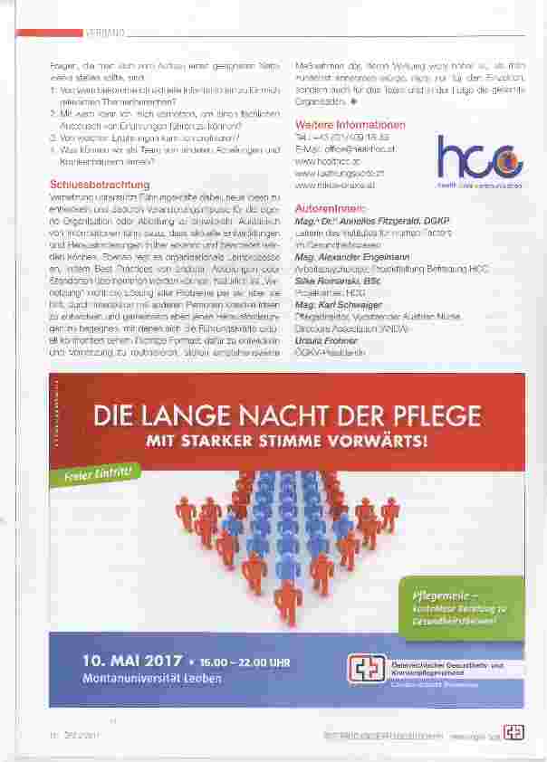 Vorschauseite 4: Führungsbarometer Pflege 2016 Teil II: Networking Ein Netzwerk für den Erfolg im Gesundheitswesen knüpfen